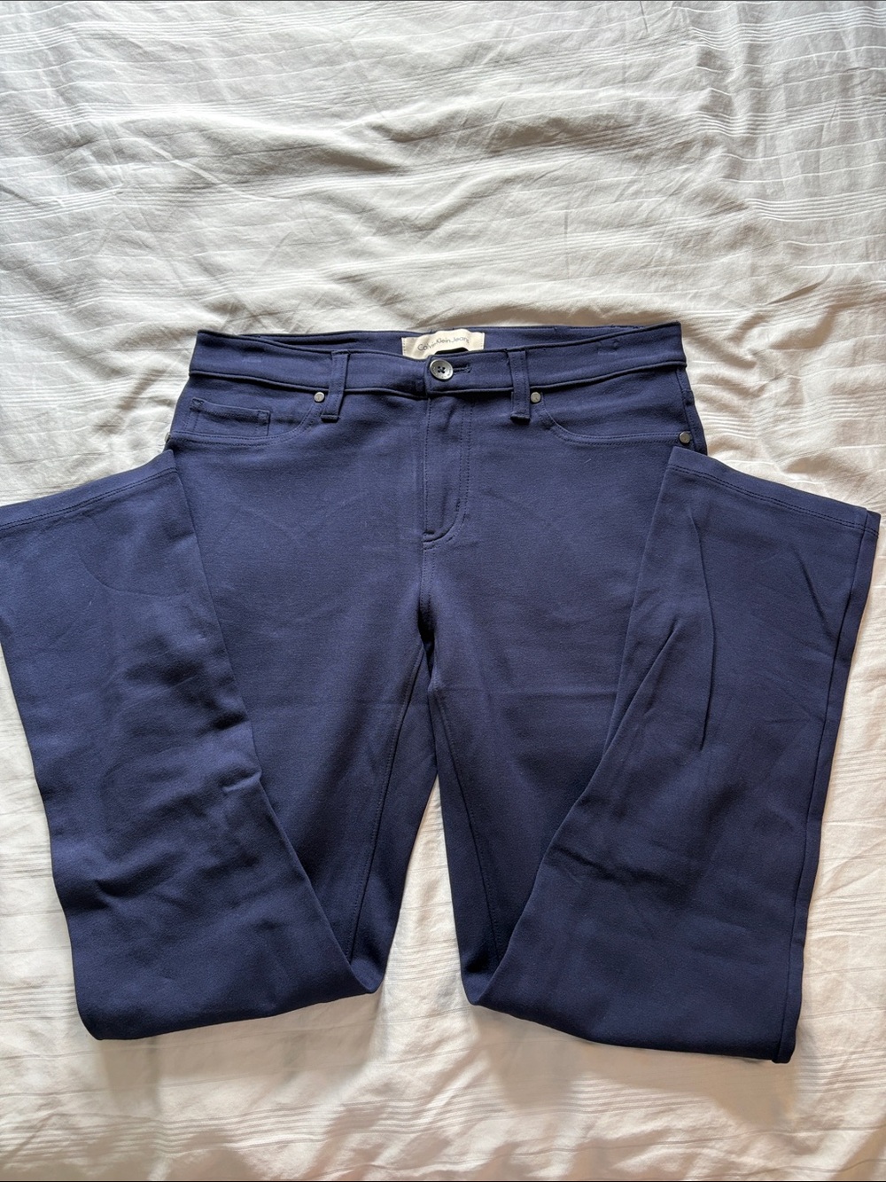 Calvin Klein Jeans Navy Straight Leg Ponte Pants